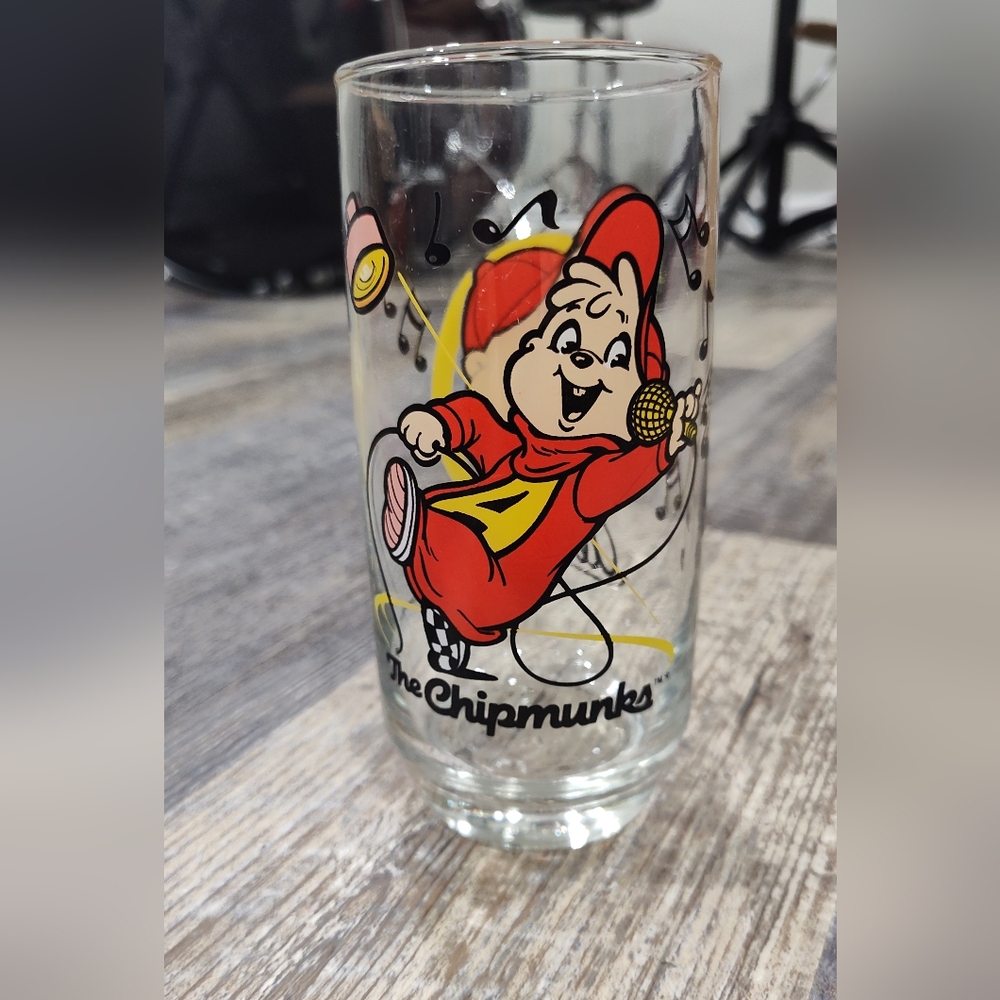 Vintage Alvin and the Chipmunks 1985 Alvin Drinking Glass Collectible